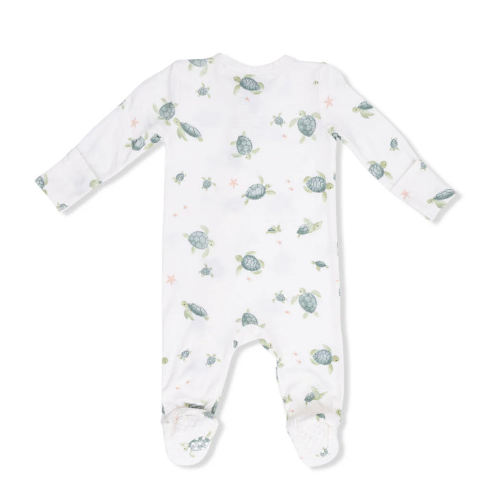 Angel Dear Baby Boy Zipper Footie  651-S26-STT1  Sea Turtles
