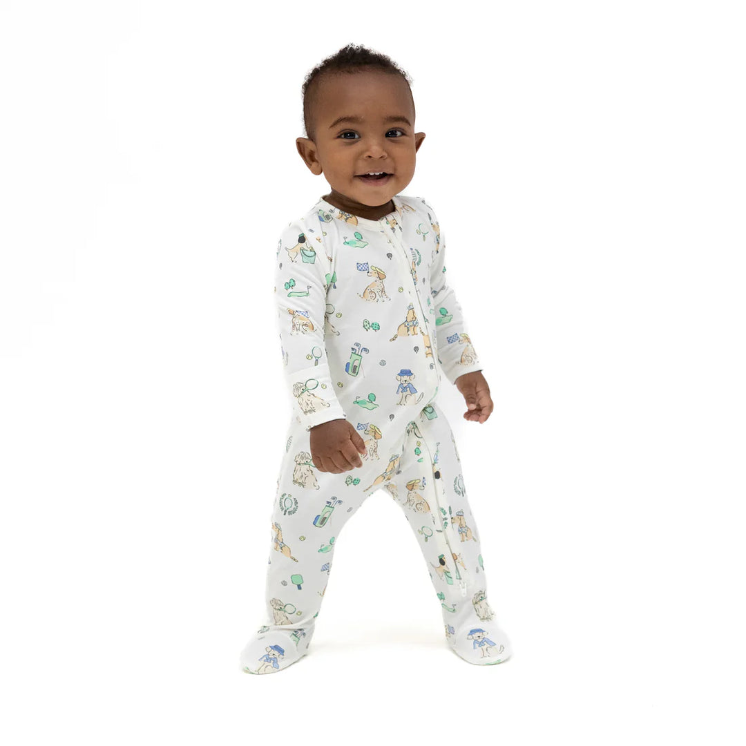 Angel Dear Baby Boy Zipper Footie  651-S26-CCD  Country Club Dogs