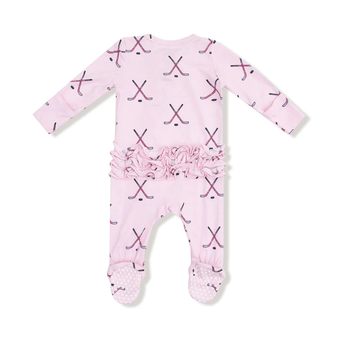 Angel Dear Baby Footie   653-F25-HOP    Hockey Pink