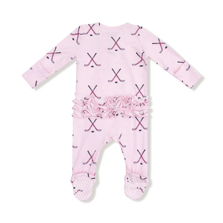 Angel Dear Baby Footie   653-F25-HOP    Hockey Pink