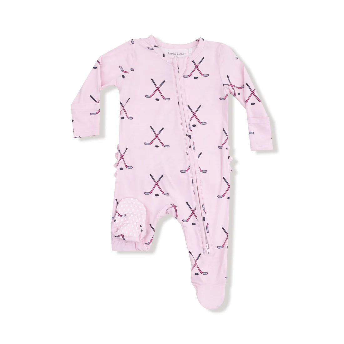 Angel Dear Baby Footie   653-F25-HOP    Hockey Pink