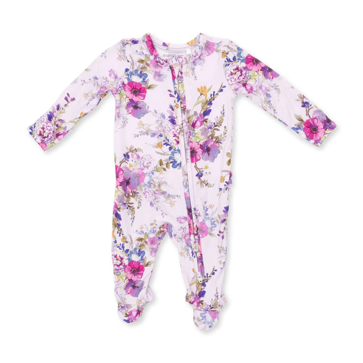 Angel Dear Baby 2 Way Ruffle Back Zipper Footie   653-F26-DFL   Dahlia Floral
