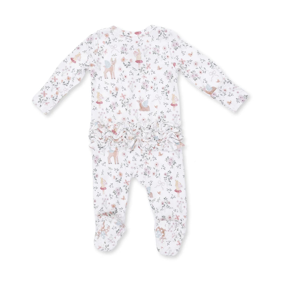Angel Dear Baby 2 Way Ruffle Back Zipper Footie   653-F26-ENW    Enchanted Woodland