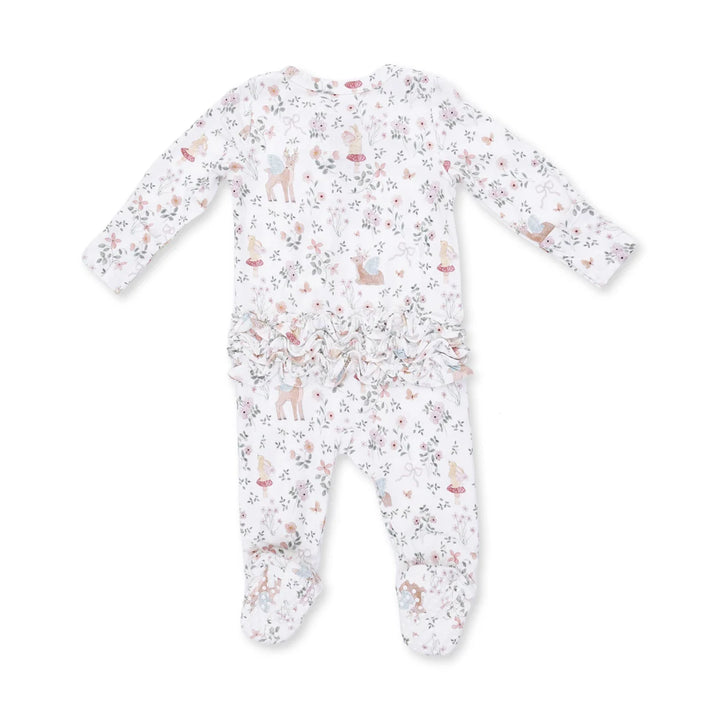 Angel Dear Baby 2 Way Ruffle Back Zipper Footie   653-F26-ENW    Enchanted Woodland