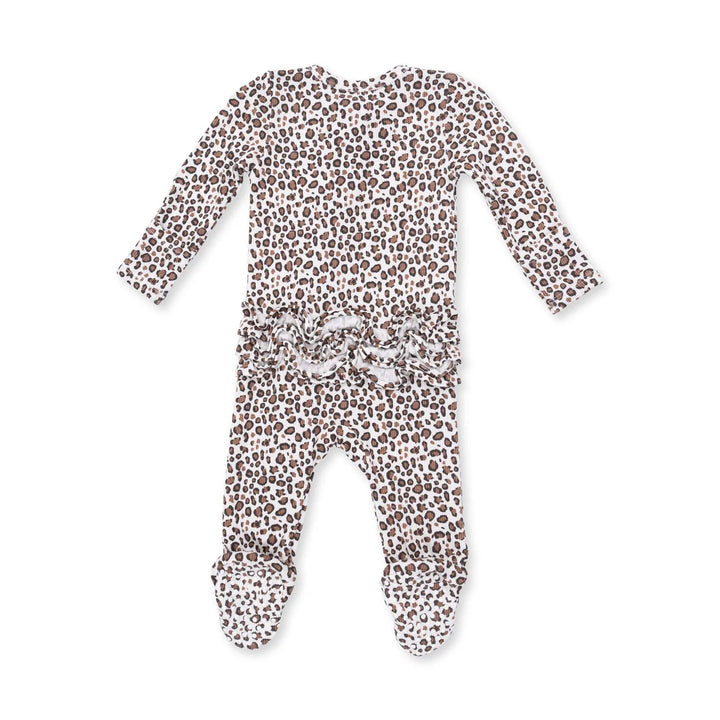 Angel Dear Baby Girl 2 Way Zipper Footie   653-F26-LPR   Leopard Rib