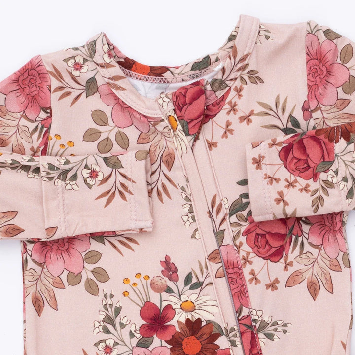 Angel Dear Baby 2 Way Ruffle Back Zipper Footie   653-f26-SFL   Sabrina Floral