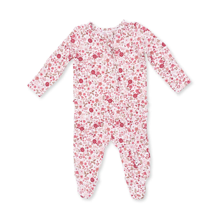 Angel Dear Baby 2 Way Ruffle Back Zipper Footie   653-F26-SRF   Serene Floral