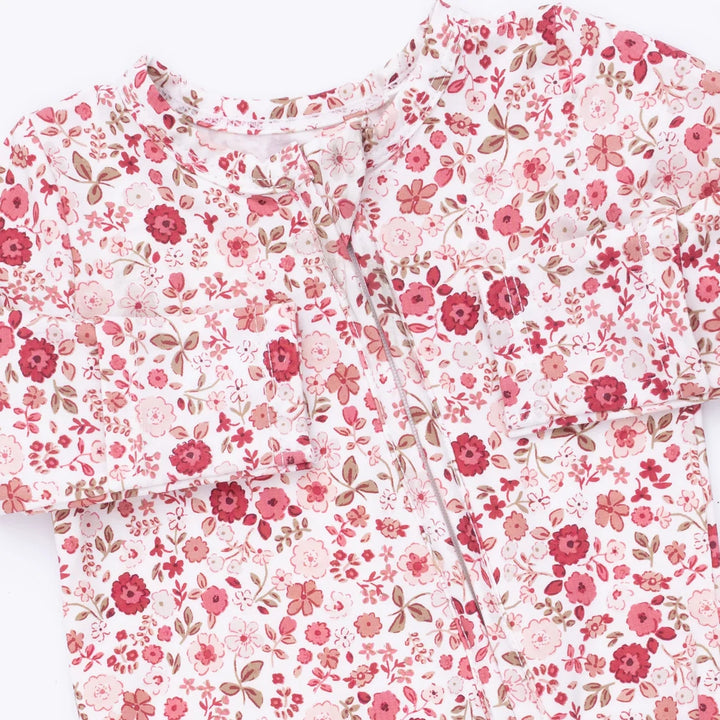 Angel Dear Baby 2 Way Ruffle Back Zipper Footie   653-F26-SRF   Serene Floral