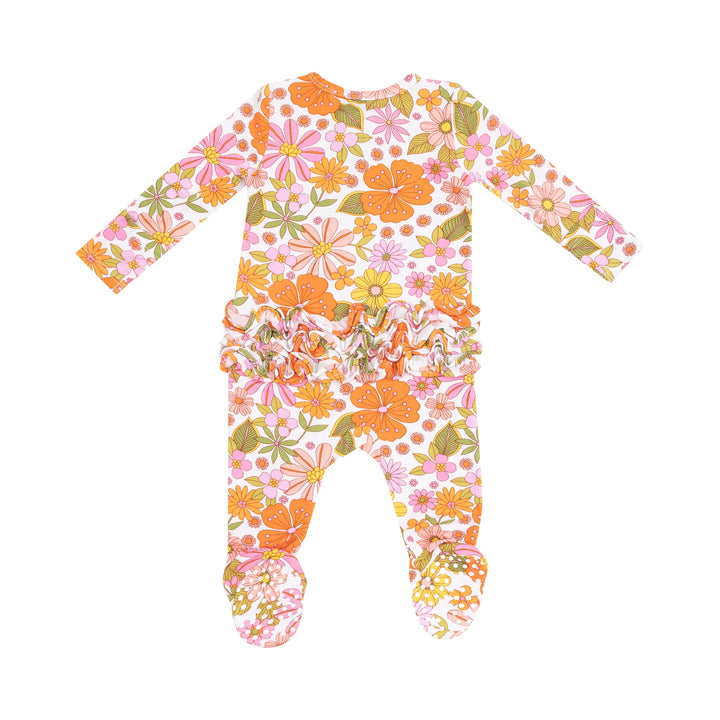 Angel Dear Ruffled 2 Way Zipper Footie   653-S25-BBF  Boho Beachy Floral