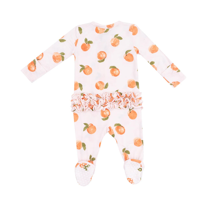 Angel Dear Ruffled 2 Way Zipper Footie   653-S25-WPE  Watercolor Peaches