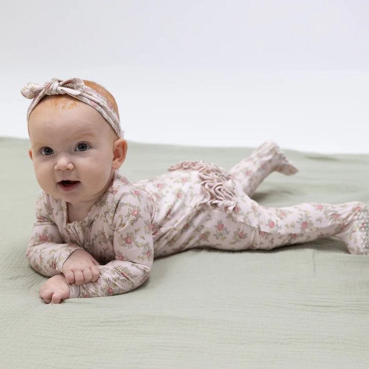 Angel Dear Baby Girl Zipper Footie  650-S26-ERGO  Edith's Rose Garden