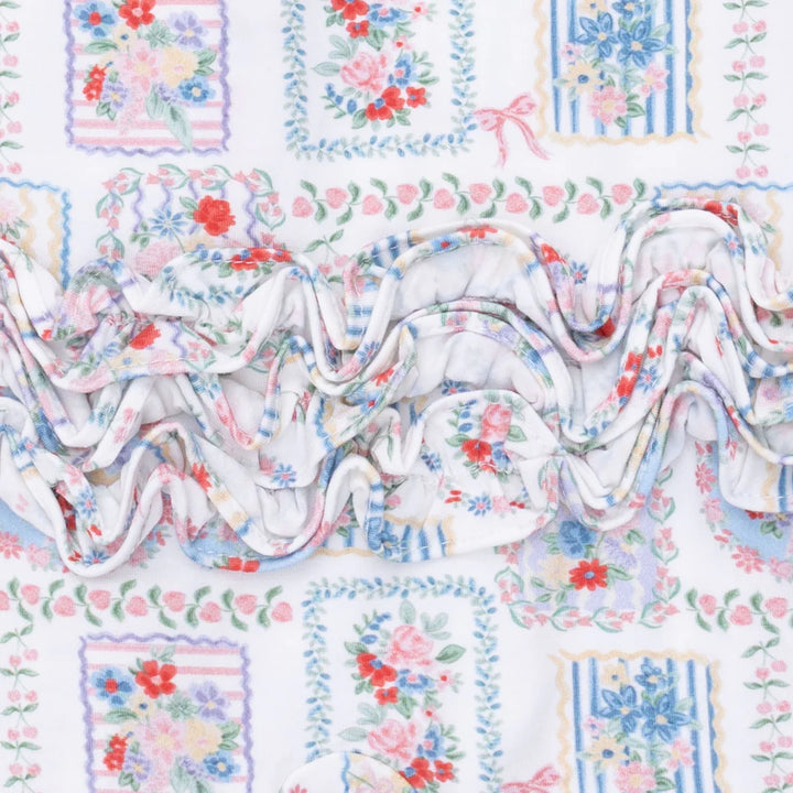 Angel Dear Baby Girl Zipper Footie  653-S26-JFP1  Julep's Floral Patchwork