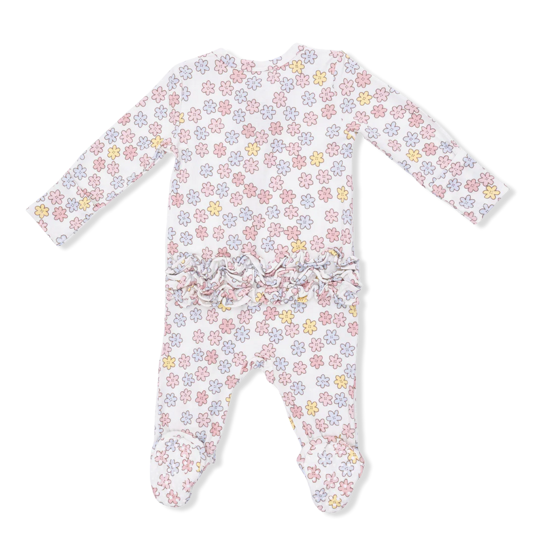 Angel Dear Baby Girl Zipper Footie  653-S26-SFL  Sarah Floral