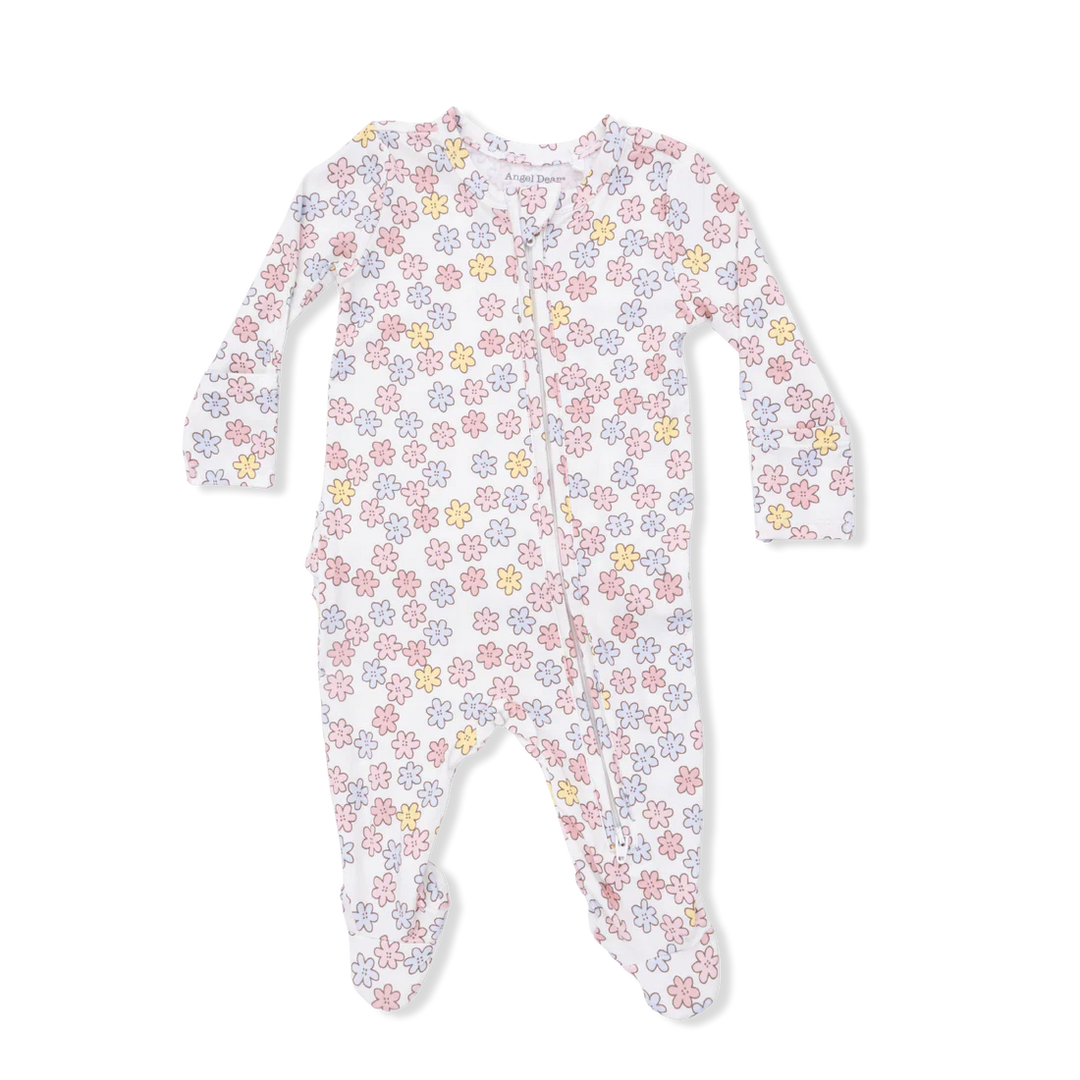 Angel Dear Baby Girl Zipper Footie  653-S26-SFL  Sarah Floral
