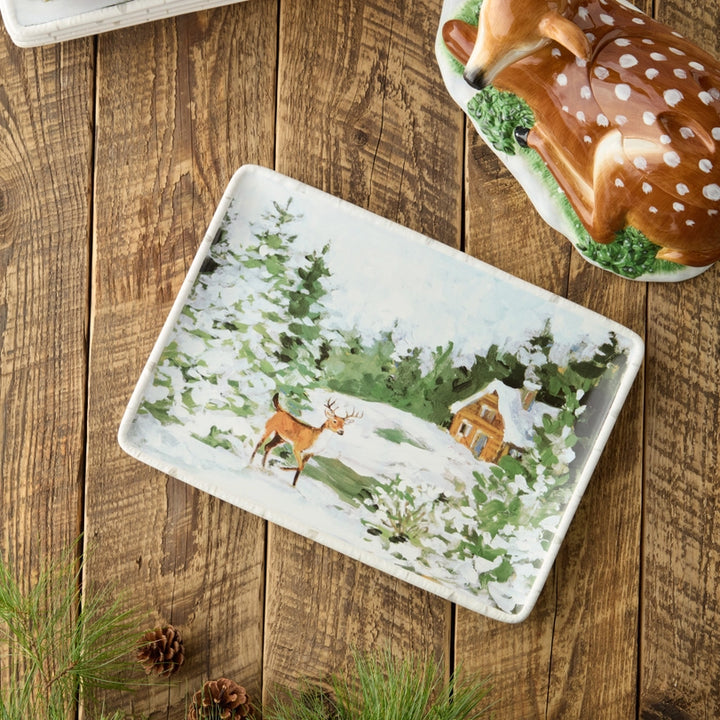 Certrified International Winter Cabin Platter 44842