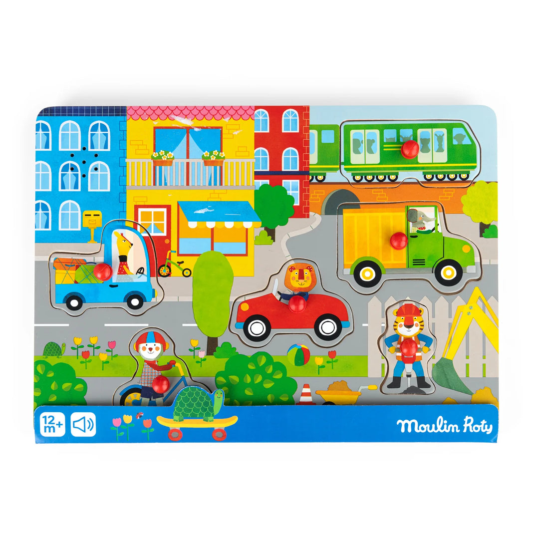 Moulin Roty Wooden Sound Puzzle  City   661379