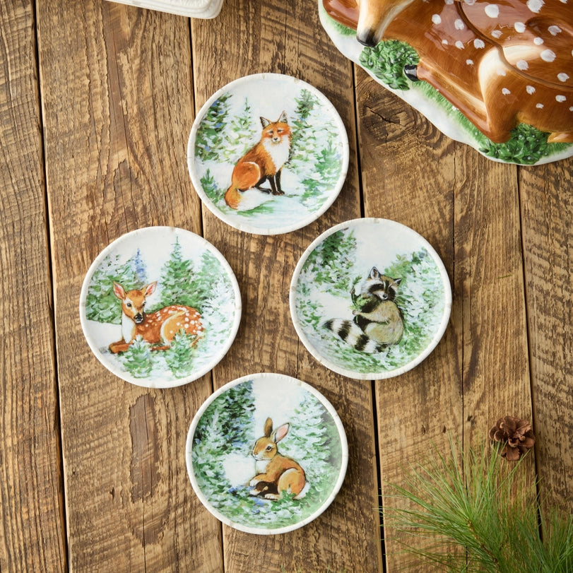 Certified International Winter Cabin Canape Plate 44843