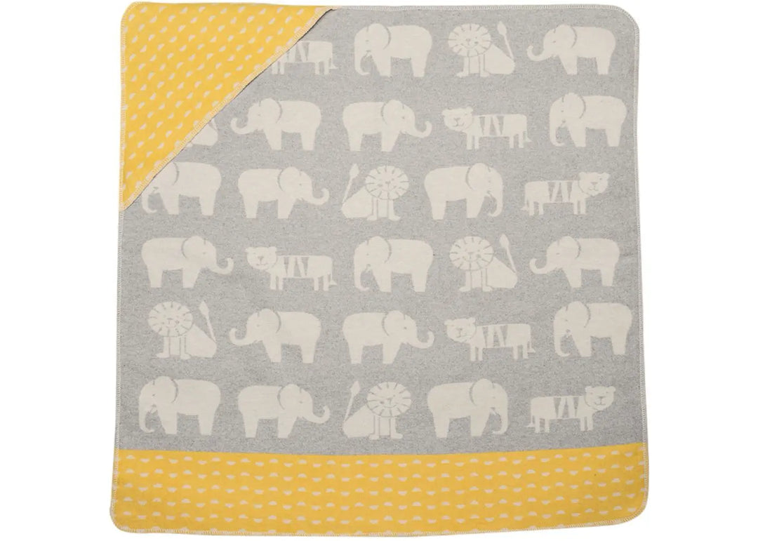 David Fussenegger Juwel Hooded Zoo Blanket  DF67289738  Grey/Yellow *