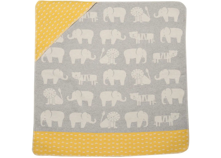 David Fussenegger Juwel Hooded Zoo Blanket  DF67289738  Grey/Yellow *