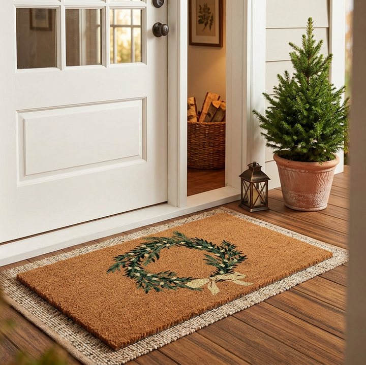Indaba Holiday Wreath Doormat 01-8168