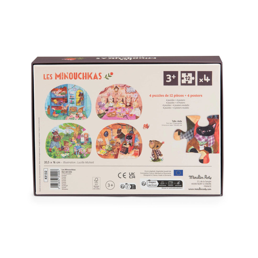 Moulin Roty Les Minouchkas   Four Mini Puzzles   681440