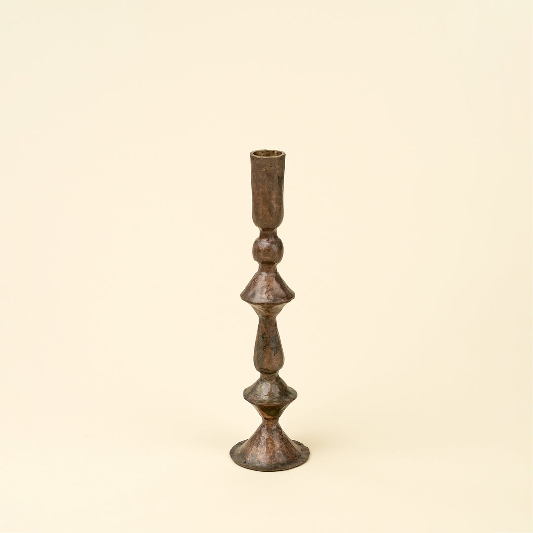 Indaba Petra Candlestick - Rustic Brass