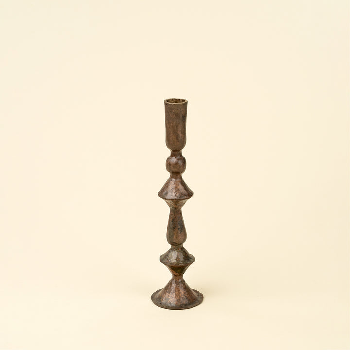 Indaba Petra Candlestick - Rustic Brass