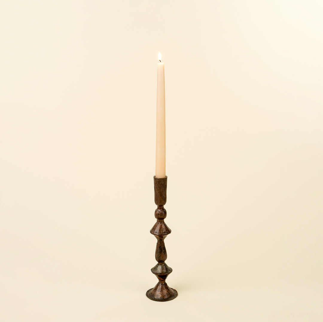 Indaba Petra Candlestick - Rustic Brass