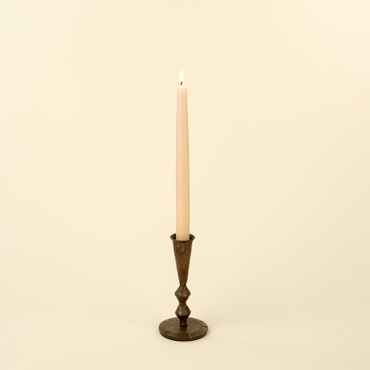 Indaba Ember Candlestick Holder - Rustic Brass