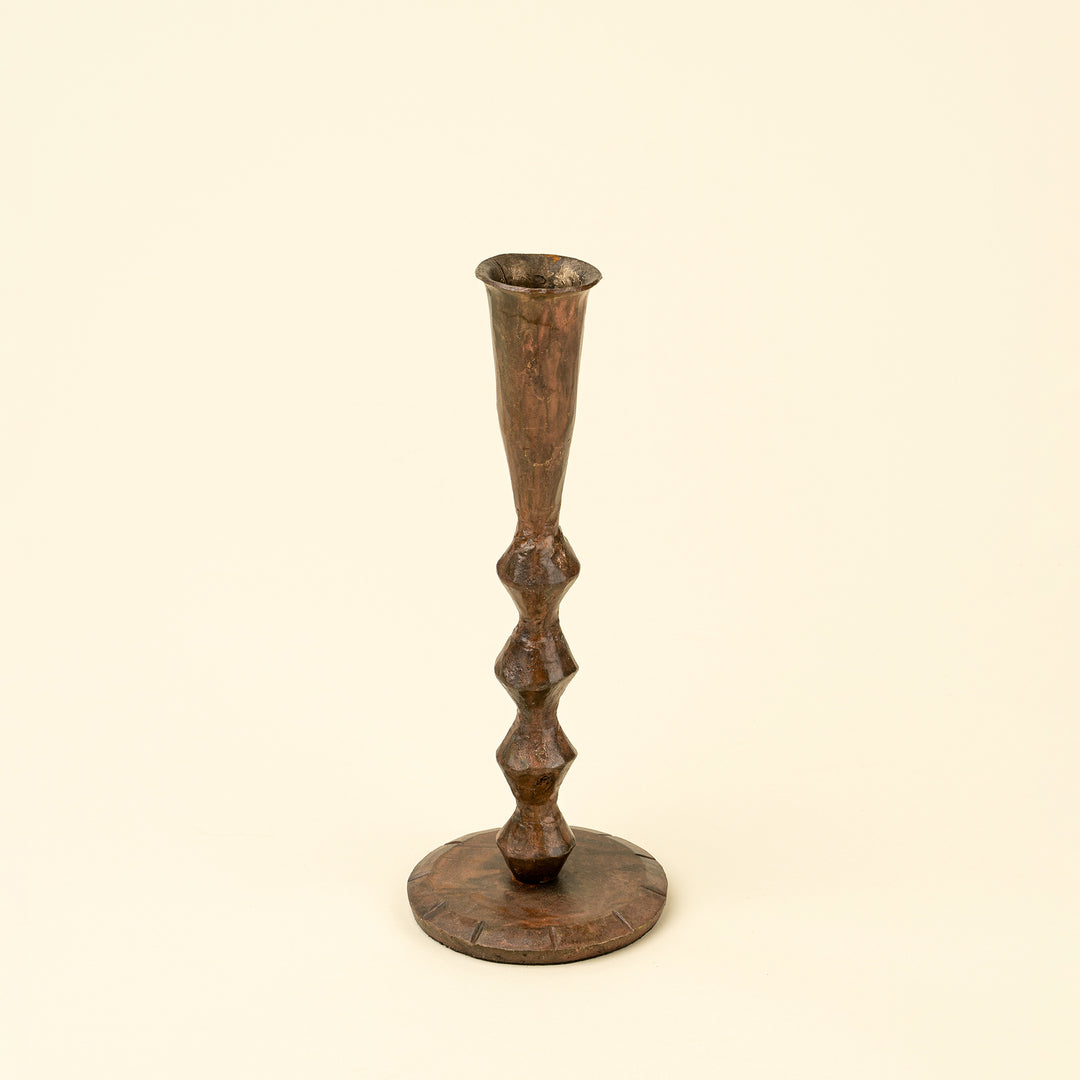 Indaba Ember Candlestick Holder - Rustic Brass