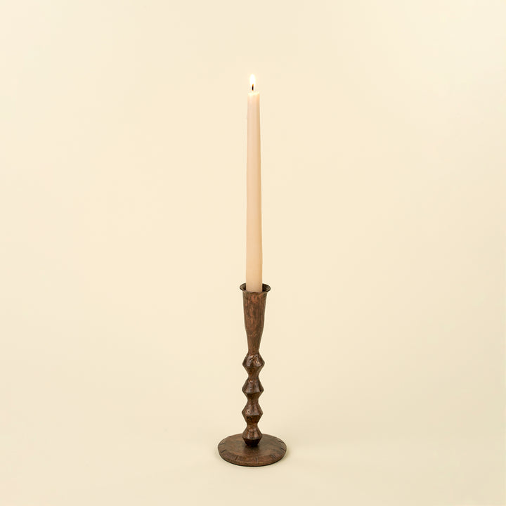 Indaba Ember Candlestick Holder - Rustic Brass