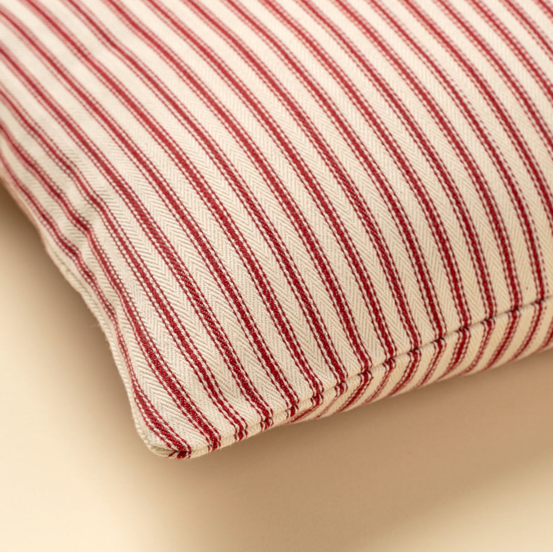 Indaba Red Ticking 24"x24" Cushion 01-9123