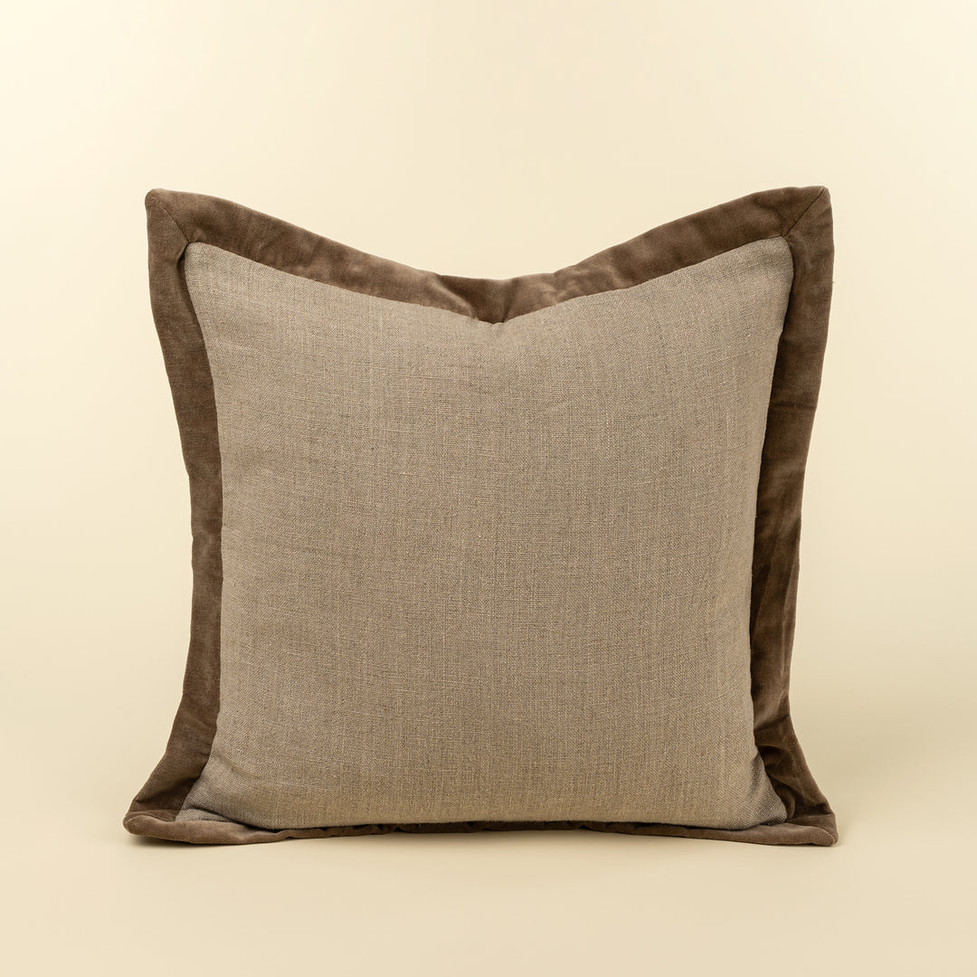 Indaba Chocolate Velvet Edge Pillow  01-8959