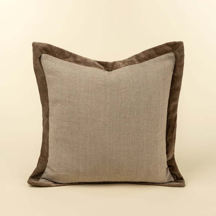 Indaba Chocolate Velvet Edge Pillow  01-8959