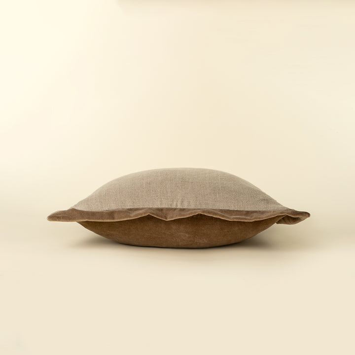 Indaba Chocolate Velvet Edge Pillow  01-8959