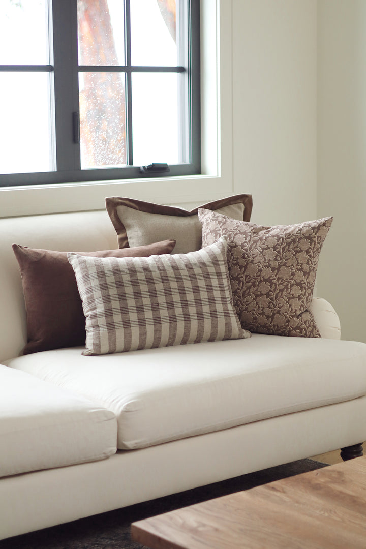 Indaba Chocolate Velvet Edge Pillow  01-8959