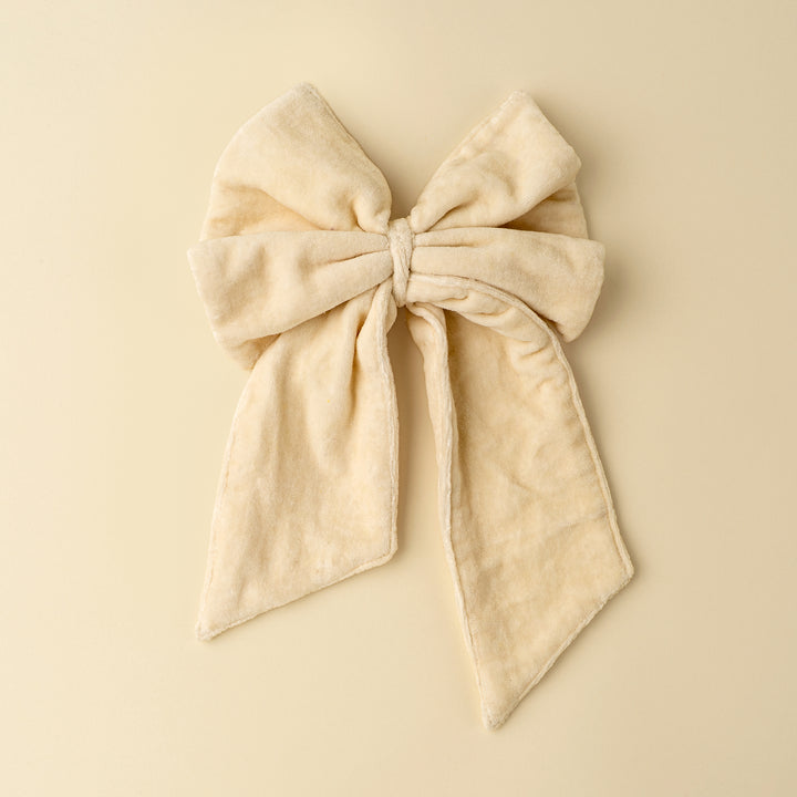 Indaba Velvet Bow Clip 5-2161 Ivory