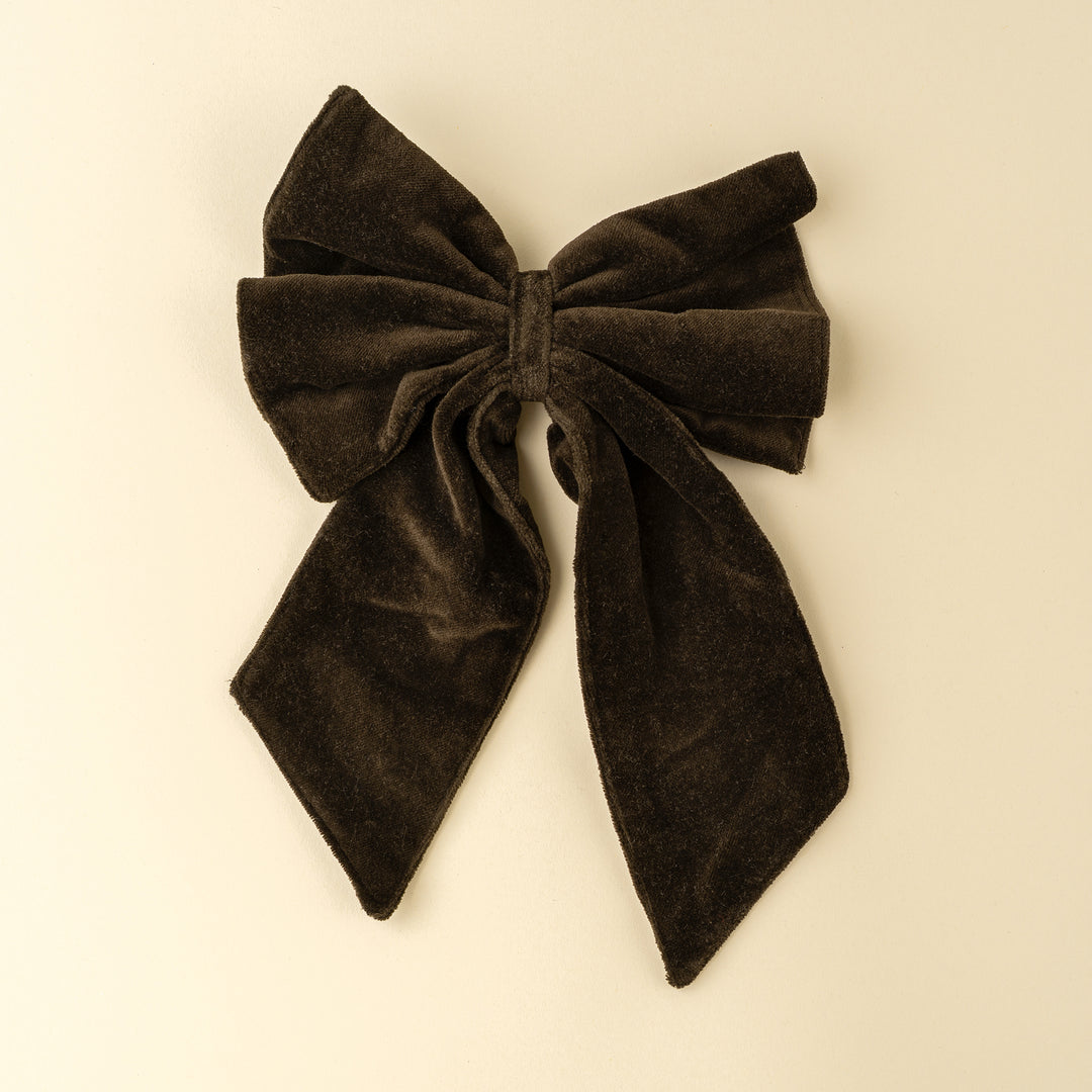 Indaba Velvet Bow Clip 5-2155 Midnight Green
