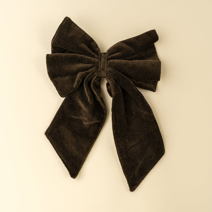 Indaba Velvet Bow Clip 5-2155 Midnight Green