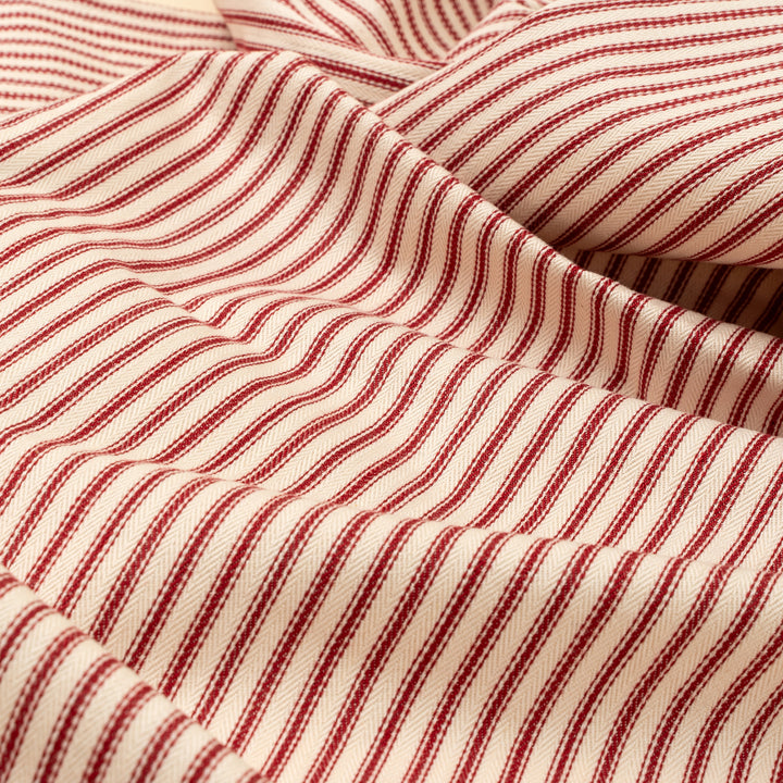 Indaba Red Ruffle Ticking Tablecloth 4-6273