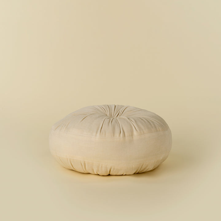 Indaba Velvet Tuft Round Cushion 01-8891 Ivory