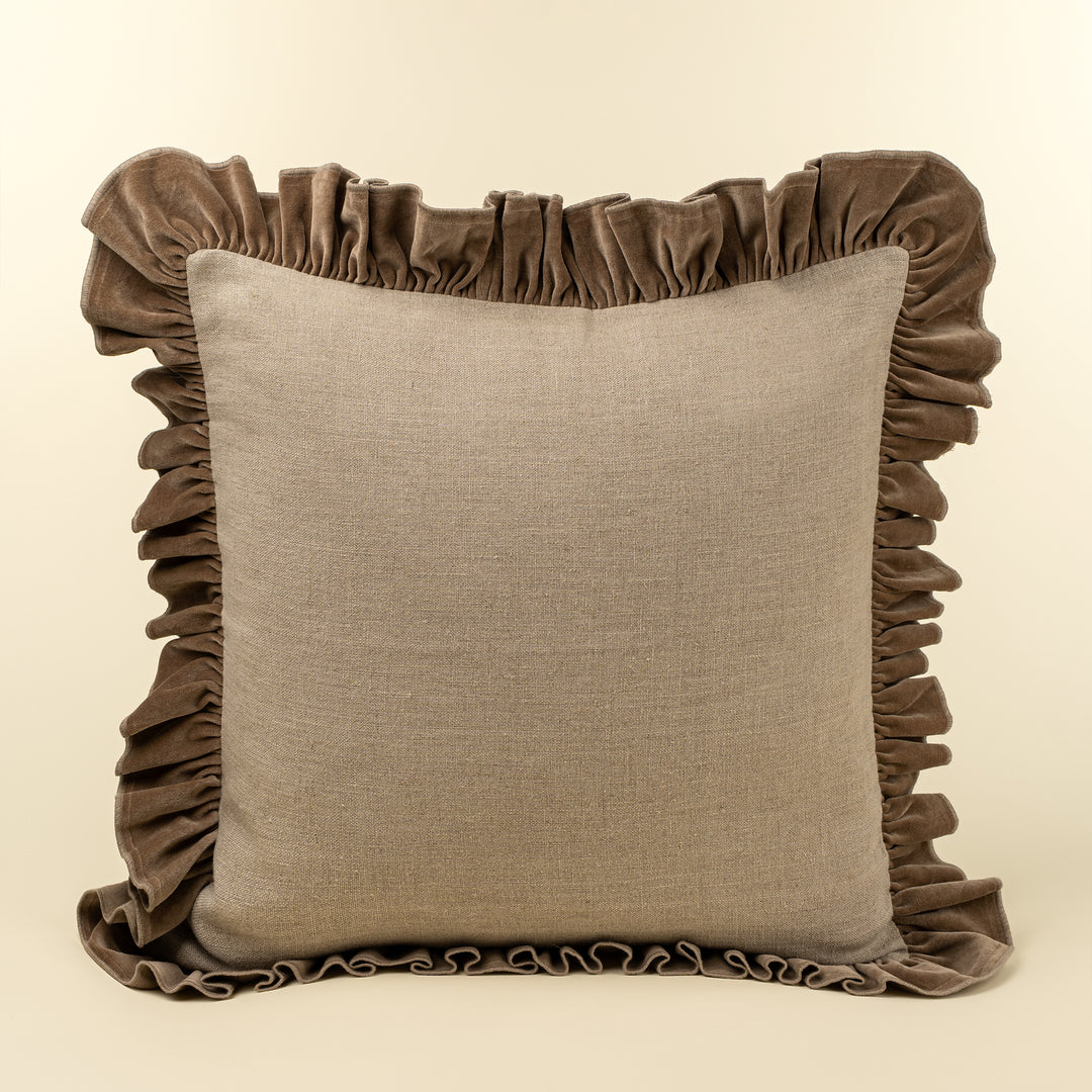 Indaba Velvet Edge Pillow 01-8963 Chocolate
