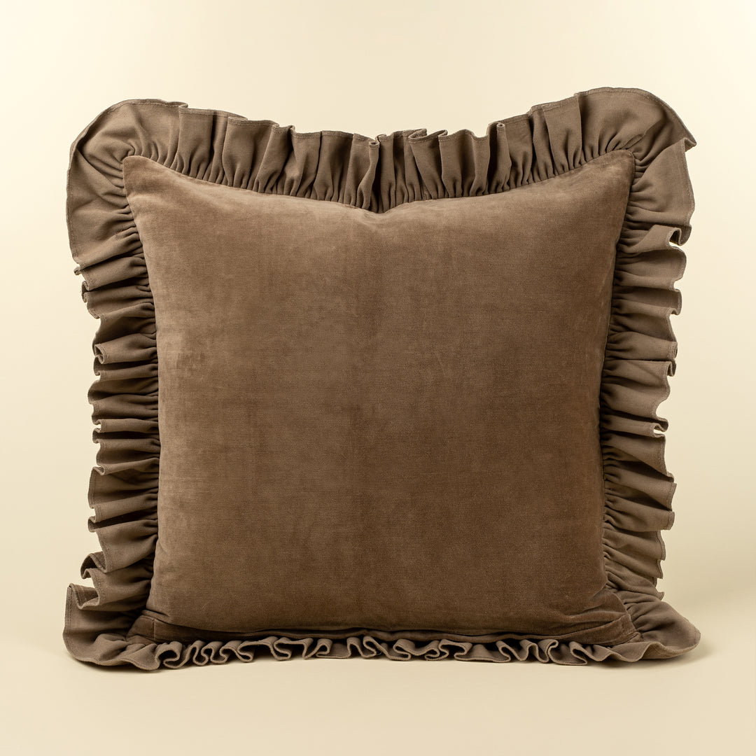 Indaba Velvet Edge Pillow 01-8963 Chocolate