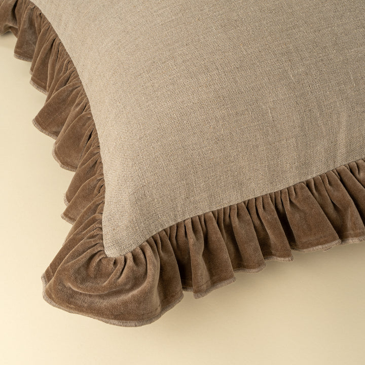 Indaba Velvet Edge Pillow 01-8963 Chocolate