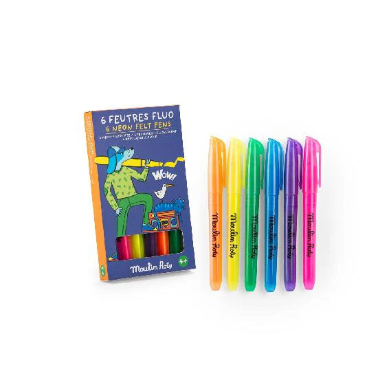 Moulin Roty 6 Neon Felt Pens   683603