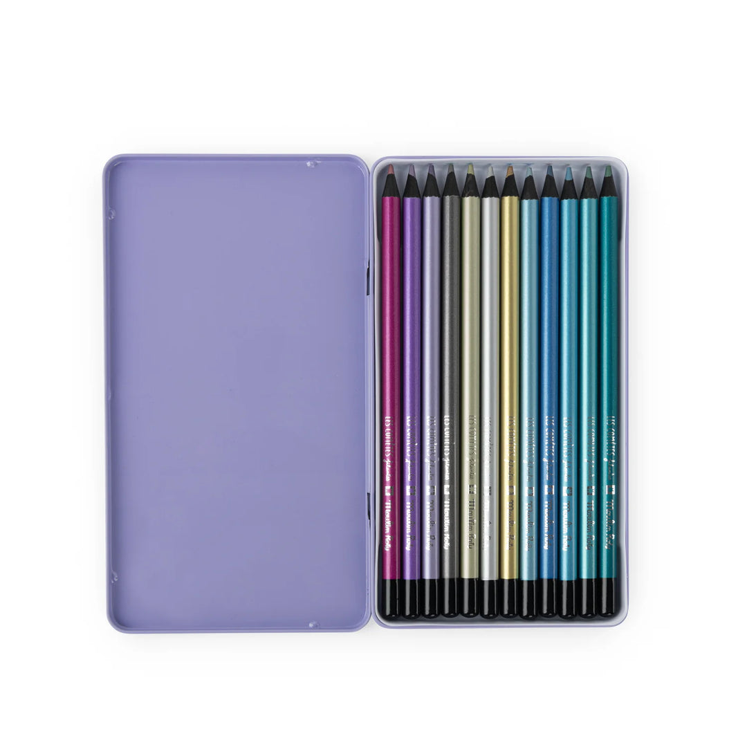 Moulin Roty 12 Metallic Coloring Pencils   Les Cometes Filantes   687009