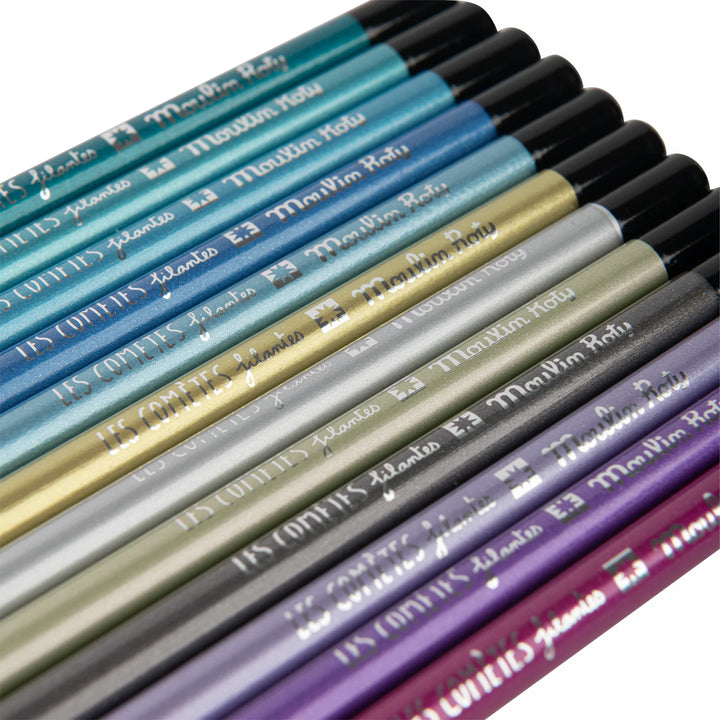 Moulin Roty 12 Metallic Coloring Pencils   Les Cometes Filantes   687009