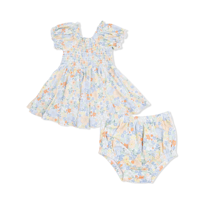 Angel Dear Smocked Twirly Dress & Bloomer   688-S26-GAF    Georgia Floral