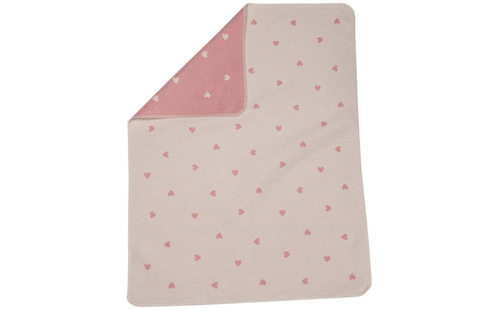David Fussenegger Baby Blanket Juwel Hearts Allover   DF68941479   Rose