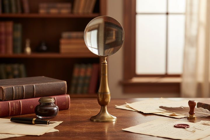 Creative Co-op Brass and Horn Magnifying Glass  DF7472